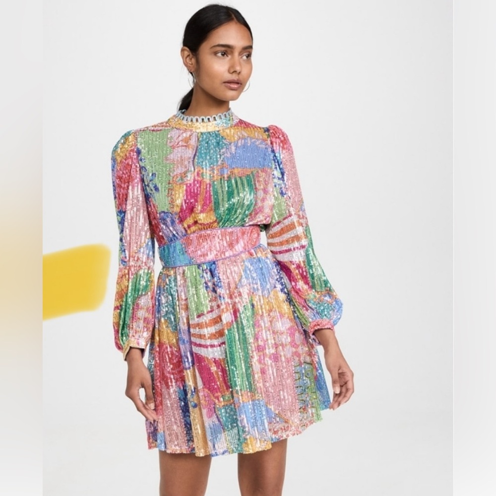 Anthropologie Colorful Sequin Mini Dress